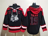 Blackhawks 19 Jonathan Toews Black Skull All Stitched Pullover Hoodie,baseball caps,new era cap wholesale,wholesale hats